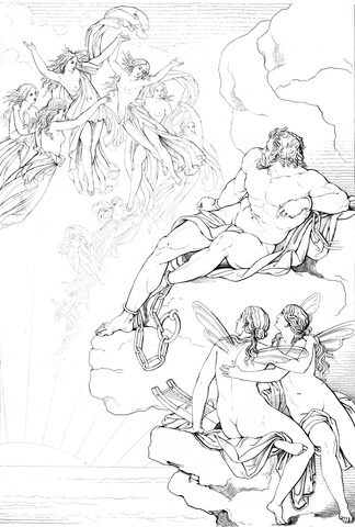 Prometheus And The Oceanides    Shelley, Prometheus Unbound, Act I Coloring Page